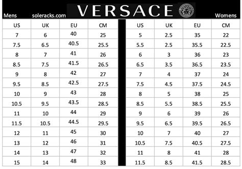 womens versace shoe size chart|shoe size 41.5 in us.